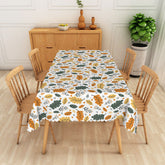 Aperturee - Aperturee Modern Gold Glitter Leaf Rectangle Tablecloth for Elegant Fall Autumn and Thanksgiving Decor